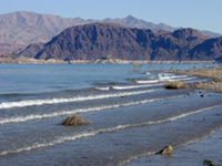 View of Lake Mead near Hoover Dam at the south end of the lake. 