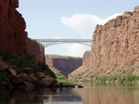 Navajo Bridge below Lees Ferry in Marble Canyon along the Colorado River in Arizona