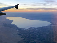 The Salton Sea in the Imperial Valley as seen from an airliner view.