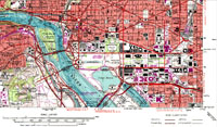 Topographic map of a portion of Washington DC