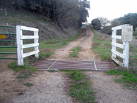 Gate on the Old Stage Road near the northern trailhead