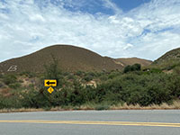 The Elsinore Fault crosses Highway 78 (Banner Grade Road) in Banner, CA.