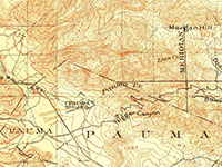 Portions of the  topographic maps: San Luis Rey 1901 and Ramona 1903  15' x 15' quadrangles.