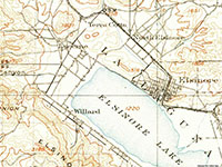 Portion of the 1901 topographic map: Elsinore 15' x 15' quadrangle.