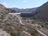 Lake Hodges Dam from viewpoint along the Coast To Crest Trail