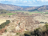 View looking up the San Pasqual Valley were San Ysidro Creek)(left) merges with Santa Maria Creek) to become the San Dieguito River.