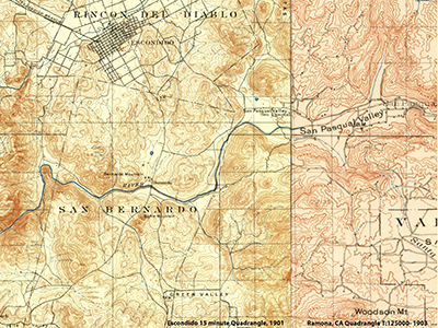 Historic topographic maps Escondido (1901) and Ramona (1903)