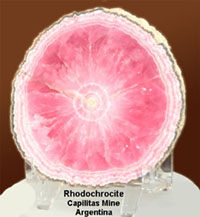 Pink geode with radial crystals of rhodocrosite