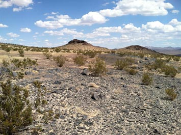 Cumulus humilis over the Cady Mountains in the Mojave Desert region, CA