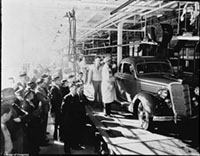 An assembly line at a Ford Motor Company plant.
