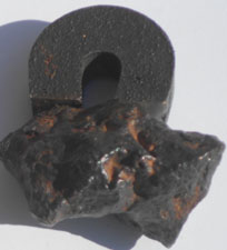 Meteorite with magnet