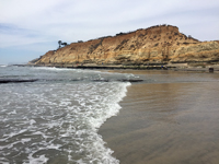 Tertiary rock formation exposed in sea cliffs at Del Mar Dog Beach, Solano Beach, California. 