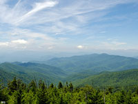 View of Great Smoky Mountains National Park National Park from Klingman's Dome, Tennessee. 
