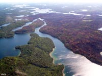 Aerial view of Voyageurs National Park area