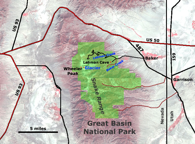 Map of Great Basin National Park