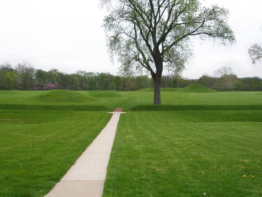 Path and grounds at Mound City earthworks. 