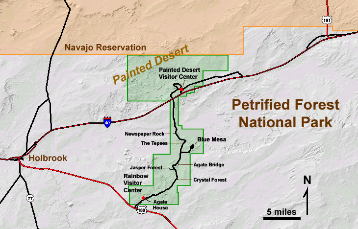 Map of Petrified Forest National Park