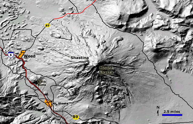 Map of Mount Shasta