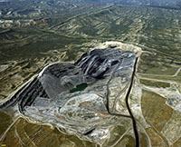 USGS Aerial photograph of an active coal mine in the Powder River Basin of Wyoming.