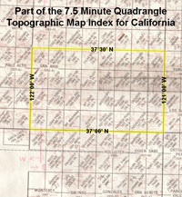 California 7.5 minute quadrangle index