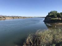 View of the Colorado River from the California side in the vicinity of the Cibola National Wildlife Refuge.