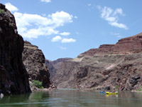 View of the Colorado River entering the upper (easter) end of the Inner Gorge of the Grand Canyon.