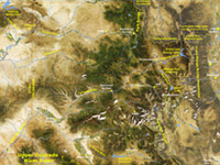 Satellite map of the Colorado River headwaters region