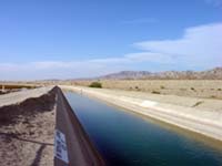 The Coachella Canal on the east side of the Imperial Valley in southern California near CA Highway 78.