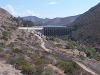 Lake Hodges Dam in Del Dios Gorge of the San Dieguito River.