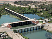 Morelos Dam is the last dam on the Colorado River between the border of the United States and Mexico.