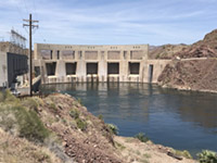 View of Parker Dam from the California side, looking north.