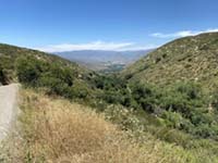 View looking north along the linear (fault) valley of Temescal Creek near Pamo.