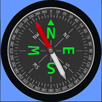 A magnetic compass.