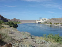 Davis Dam on the Colorado River between California and Arizona.