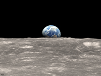 Earthrise as photographed by the Lunar Reconnaissace Orbiter in 2013