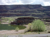 Stacked lava flows in the Grand Coulee, Washington