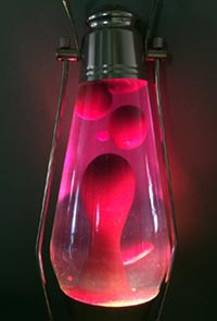 A classic lawa lamp illustrates gravitational heat convection (similar to movement of hot and cooling materials rising and sinking in the mantle.