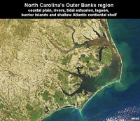 North Carolina Outer Banks satellite view