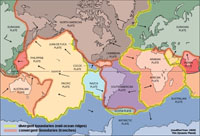 Map of lithospheric plates and plate boundaries around the world