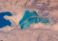 Salt evaporation pond near Dead Sea (Jordon and Israel)