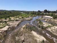San Luis Rey River a few days after flood waters have subsided.