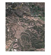 Aerial imagery view of the San Juan Bautista 15 minute quadrangle, California area.