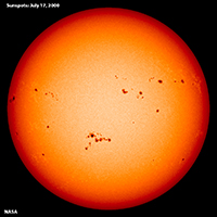 Sunspotes are dark spots on the Sun's surface.