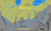 Ohio River system after glaciation (today)