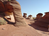 Wind-abraided sandstone outcrops near Tuba City, Arizona