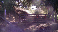 Gate at the west entrance (limited parking area) for the Juan Bautista de Anza Trail