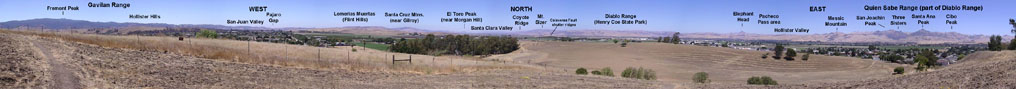 Panoramic view of the Hollister region from Vista Hill Park