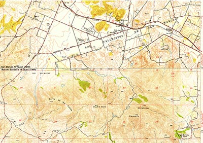 1949 USGS topographic map of the San Marcos area, San Marcos and Rancho Santa Fe 15 minute quadranges.