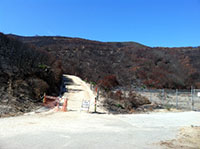 Wildfire scorched landscape along the Double Peak Trail in 2014.