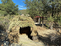 A reconstructed prehistoric indian hut near the Interpretive Center.
